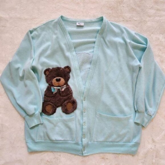 Womens A1ASportWear cardigan with cute Tedy Bear, Size L/XL - Picture 2 of 14